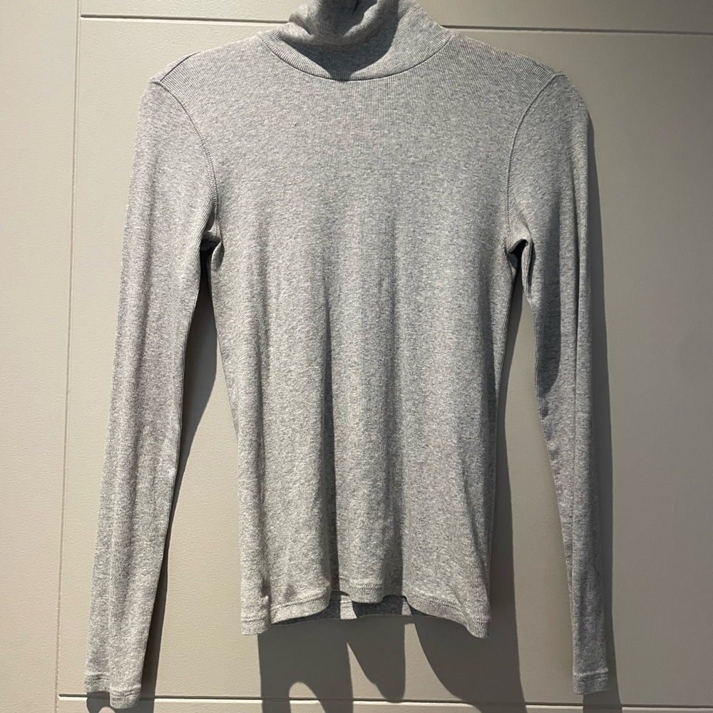 Everlane Heather Gray Ribbed Turtleneck